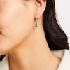 Thumbnail Image 3 of Blue/White Lab-Created Sapphire Three-Stone Drop Earrings Sterling Silver