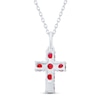 Thumbnail Image 3 of Lab-Created Ruby Cross Necklace Sterling Silver 18&quot;