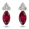 Thumbnail Image 1 of Lab-Created Ruby & White Lab-Created Sapphire Drop Earrings Sterling Silver