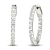 Thumbnail Image 1 of White Lab-Created Sapphire In-and-Out Hoop Earrings Sterling Silver