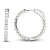 Thumbnail Image 2 of White Lab-Created Sapphire In-and-Out Hoop Earrings Sterling Silver
