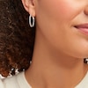 Thumbnail Image 3 of White Lab-Created Sapphire In-and-Out Hoop Earrings Sterling Silver
