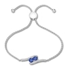 Blue/White Lab-Created Sapphire Bolo Bracelet Sterling Silver 9.5"