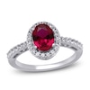 Thumbnail Image 1 of Lab-Created Ruby & White Lab-Created Sapphire Ring Sterling Silver