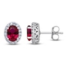 Thumbnail Image 0 of Lab-Created Ruby & White Lab-Created Sapphire Stud Earrings Sterling Silver