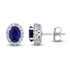 Thumbnail Image 0 of Blue/White Lab-Created Sapphire Stud Earrings Sterling Silver