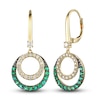 Thumbnail Image 0 of Le Vian Diamond & Emerald Dangle Earrings 3/8 ct tw Diamonds 14K Honey Gold