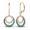 Thumbnail Image 1 of Le Vian Diamond & Emerald Dangle Earrings 3/8 ct tw Diamonds 14K Strawberry Gold
