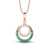 Thumbnail Image 0 of Le Vian Diamond & Emerald Necklace 1/4 ct tw Diamonds 14K Strawberry Gold 18"