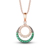 Thumbnail Image 1 of Le Vian Diamond & Emerald Necklace 1/4 ct tw Diamonds 14K Strawberry Gold 18&quot;