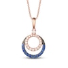 Thumbnail Image 1 of Le Vian Diamond & Sapphire Necklace 1/4 ct tw Diamonds 14K Strawberry Gold 18&quot;