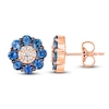 Le Vian Diamond & Sapphire Stud Earrings 1/10 ct tw Diamonds 14K Strawberry Gold