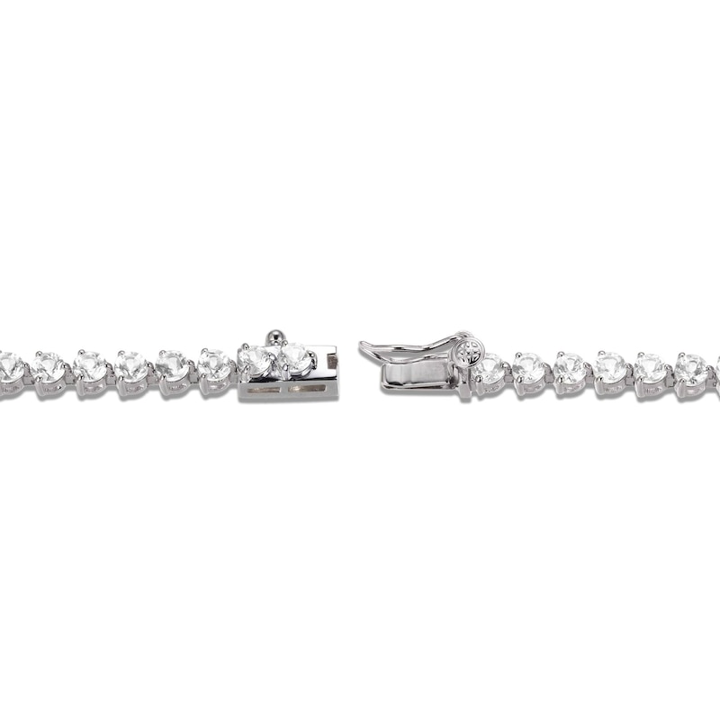 Main Image 3 of White Lab-Created Sapphire Bracelet Sterling Silver 7.25&quot;
