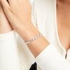 Thumbnail Image 4 of White Lab-Created Sapphire Bracelet Sterling Silver 7.25&quot;