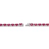 Lab-Created Ruby & White Lab-Created Sapphire Bracelet Sterling Silver 7.25"