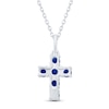 Thumbnail Image 3 of Blue Lab-Created Sapphire Cross Necklace Sterling Silver 18"