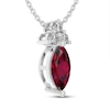 Thumbnail Image 1 of Lab-Created Ruby & White Lab-Created Sapphire Necklace Sterling Silver 18"