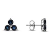 Thumbnail Image 0 of Blue Sapphire Trilogy Earrings 10K White Gold