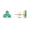 Emerald Trilogy Earrings 10K Yellow Gold