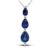 Thumbnail Image 1 of Blue Lab-Created Sapphire Three-Stone Necklace Sterling Silver 18&quot;