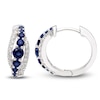 Thumbnail Image 1 of Blue/White Lab-Created Sapphire Hoop Earrings Sterling Silver