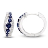 Thumbnail Image 2 of Blue/White Lab-Created Sapphire Hoop Earrings Sterling Silver