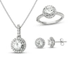 Thumbnail Image 1 of White Lab-Created Sapphire Boxed Set Sterling Silver - Size 7