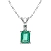 Thumbnail Image 0 of Emerald & Diamond Necklace 10K White Gold 18"