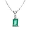 Thumbnail Image 1 of Emerald & Diamond Necklace 10K White Gold 18&quot;