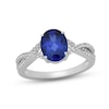 Thumbnail Image 1 of Blue & White Lab-Created Sapphire Ring Sterling Silver