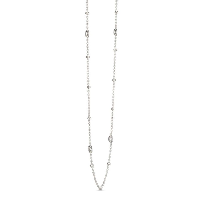 Main Image 2 of White Lab-Created Sapphire Necklace Sterling Silver 16&quot;