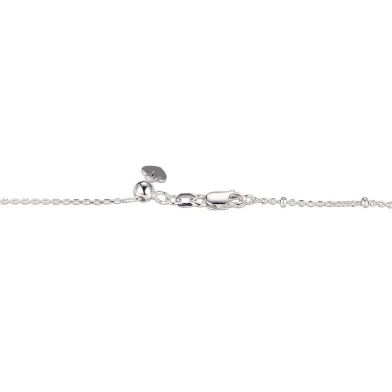 Main Image 4 of White Lab-Created Sapphire Necklace Sterling Silver 16&quot;