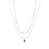 Thumbnail Image 0 of Lab-Created Emerald Layered Necklace Sterling Silver 18"