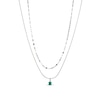 Thumbnail Image 1 of Lab-Created Emerald Layered Necklace Sterling Silver 18&quot;