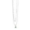 Thumbnail Image 1 of Lab-Created Emerald Layered Necklace Sterling Silver 18"