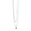 Thumbnail Image 2 of Lab-Created Emerald Layered Necklace Sterling Silver 18&quot;