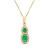 Thumbnail Image 0 of Emerald & Diamond Necklace 1/18 ct tw 10K Yellow Gold 18"