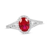 Thumbnail Image 3 of Lab-Created Ruby & White Lab-Created Sapphire Boxed Set Sterling Silver - Size 7