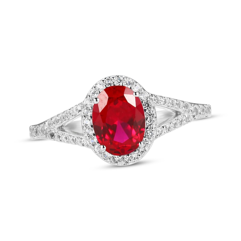 Main Image 3 of Lab-Created Ruby & White Lab-Created Sapphire Boxed Set Sterling Silver - Size 7