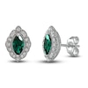 Thumbnail Image 0 of Lab-Created Emerald & White Lab-Created Sapphire Earrings Sterling Silver