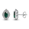 Thumbnail Image 2 of Lab-Created Emerald & White Lab-Created Sapphire Earrings Sterling Silver