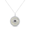 Thumbnail Image 1 of Mother of Pearl & Blue Lab-Created Sapphire Necklace Sterling Silver 18&quot;