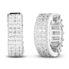 Thumbnail Image 1 of White Lab-Created Sapphire Reverse Hoop Earrings Sterling Silver