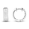 Thumbnail Image 2 of White Lab-Created Sapphire Reverse Hoop Earrings Sterling Silver