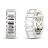 Thumbnail Image 3 of White Lab-Created Sapphire Reverse Hoop Earrings Sterling Silver