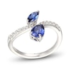 Thumbnail Image 1 of Blue & White Lab-Created Sapphire Ring Sterling Silver