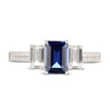 Thumbnail Image 2 of Blue & White Lab-Created Sapphire Three-Stone Ring Sterling Silver