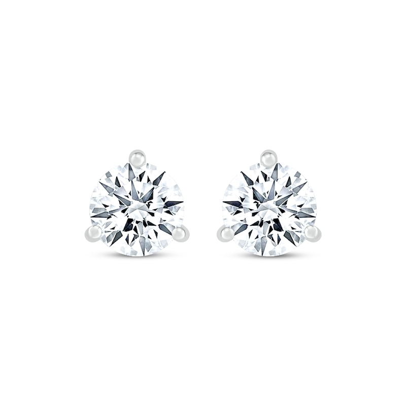 Main Image 2 of White Lab-Created Sapphire Stud Earrings Sterling Silver