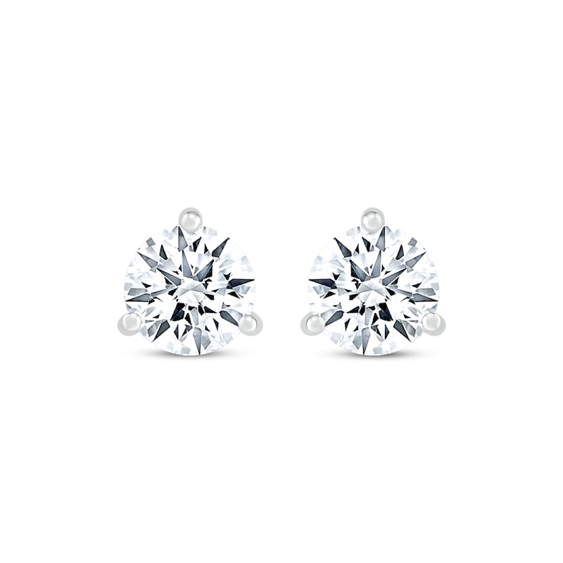 White Lab-Created Sapphire Stud Earrings Sterling Silver | Kay