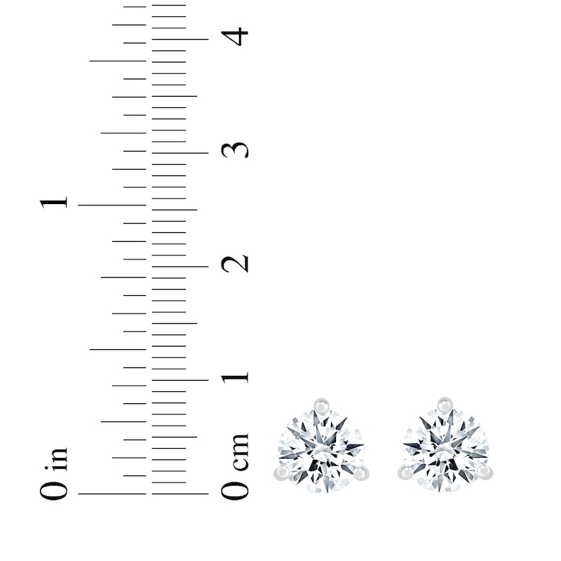 Main Image 4 of White Lab-Created Sapphire Stud Earrings Sterling Silver